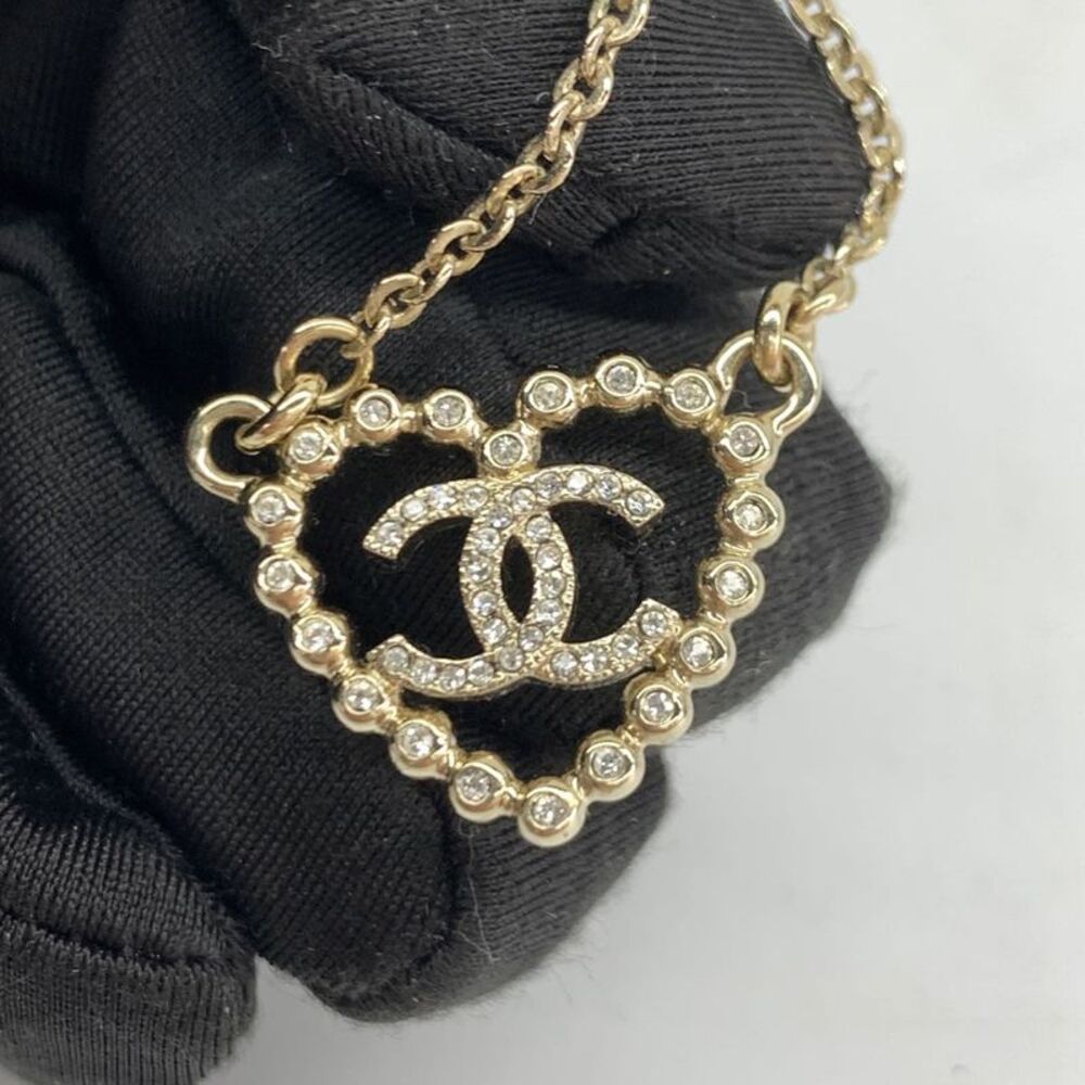 Chanel CC Heart Rhinestone Necklace - Picture 3 of 6